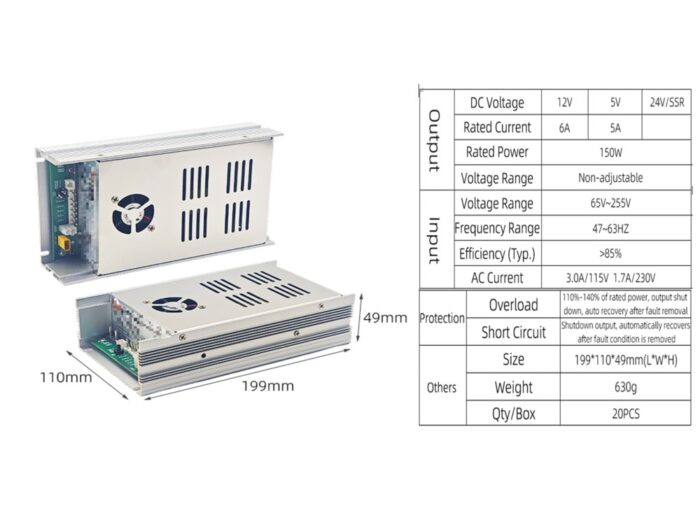 Fuente de Poder 150W 12V/5V SSR - Imagen 2