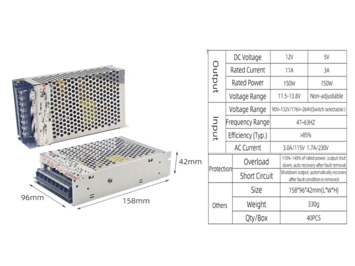 Fuente de Poder 150W 12V/5V - Imagen 2